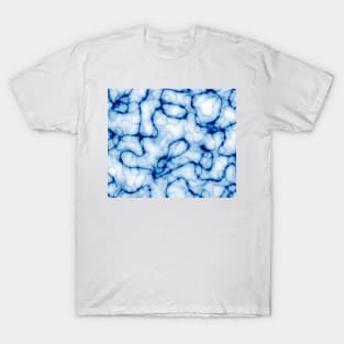 White marble with blue lines T-Shirt